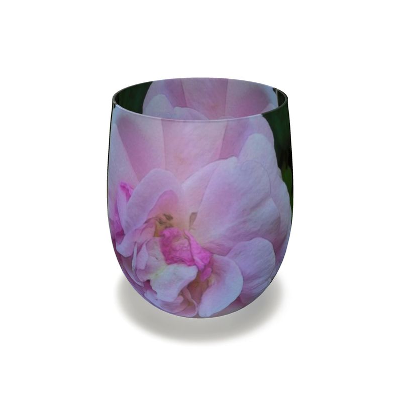 Wild Pink Rose Water Glass