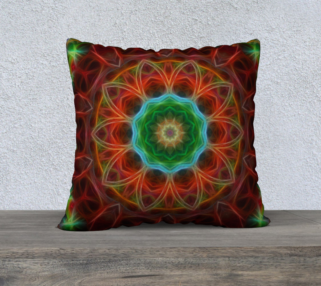 Red Green Kaleidoscope Pillow Case