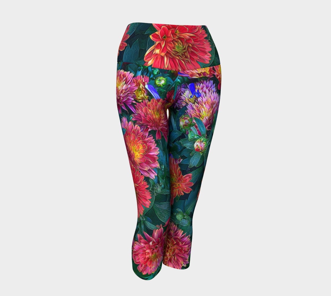 Warm Fall Mums Yoga Capris