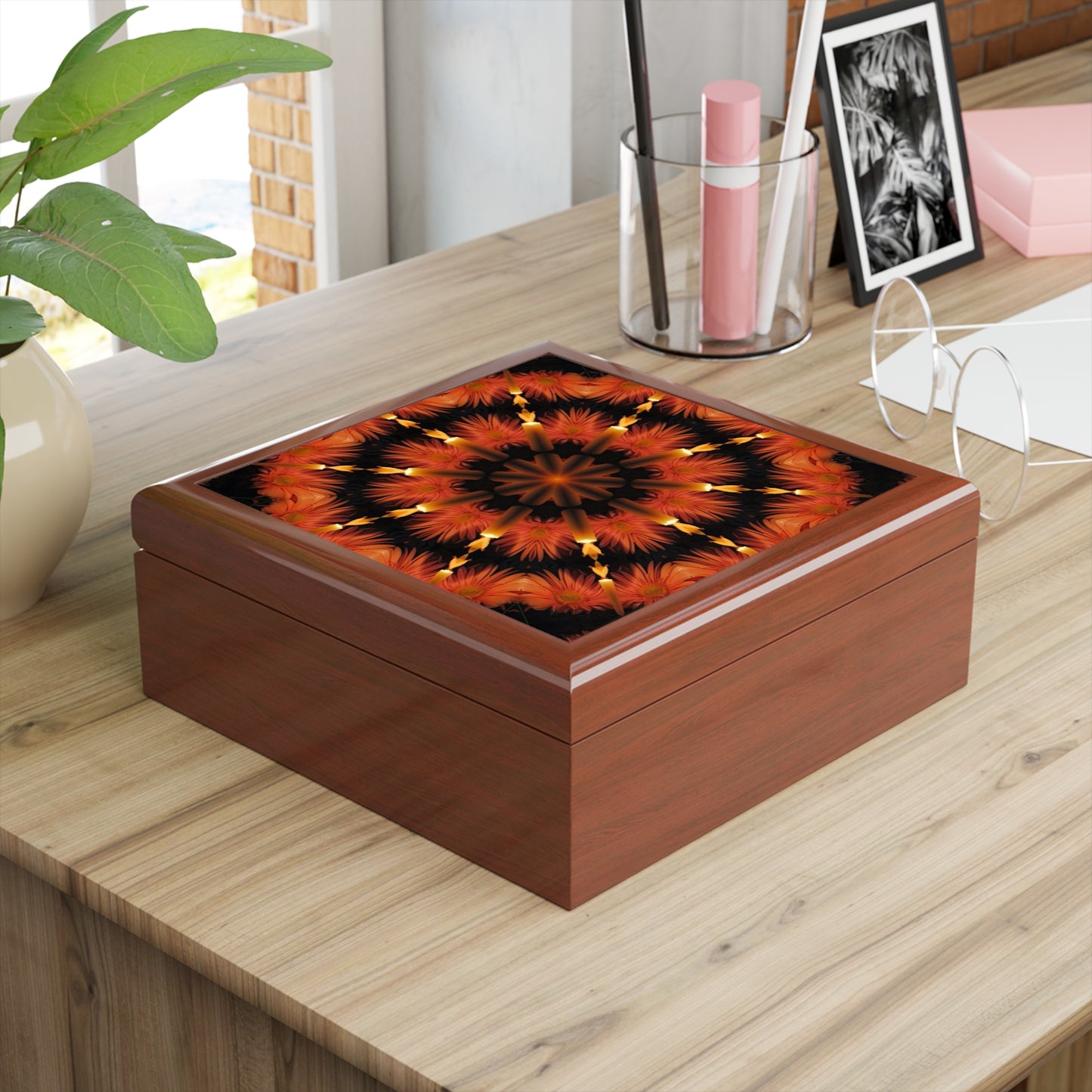 Candles and Flowers Kaleidoscope Jewelry Box