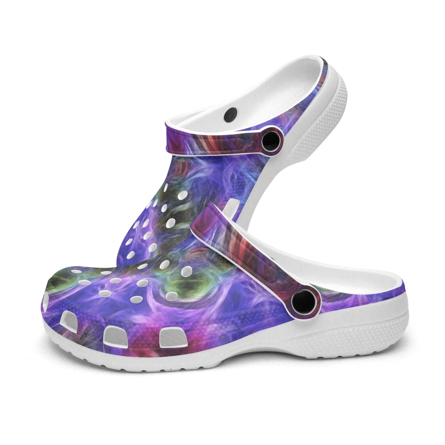 Purple Kaleidoscope 413. All Over Printed Clogs