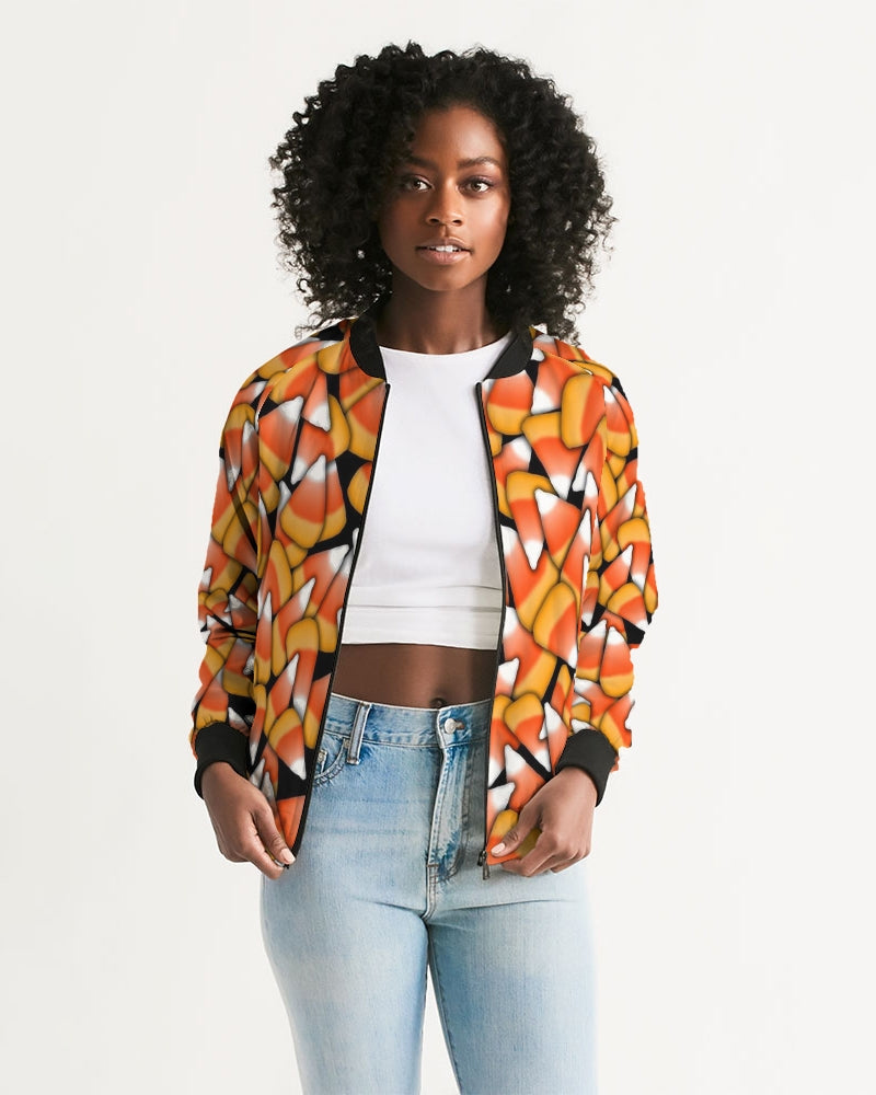 Candy Corn Pattern Women's Bomber Jacket