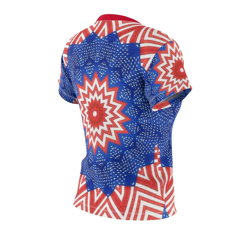 Stars and Stripes Pattern Women's AOP Cut & Sew Tee