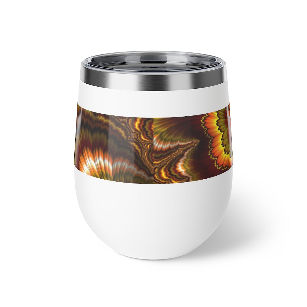 Turkey Feather Fractal Copper Vacuum Insulated Cup, 12oz