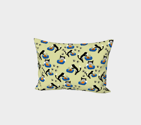 Cat and The Fishbowl Bed Pillow SHam