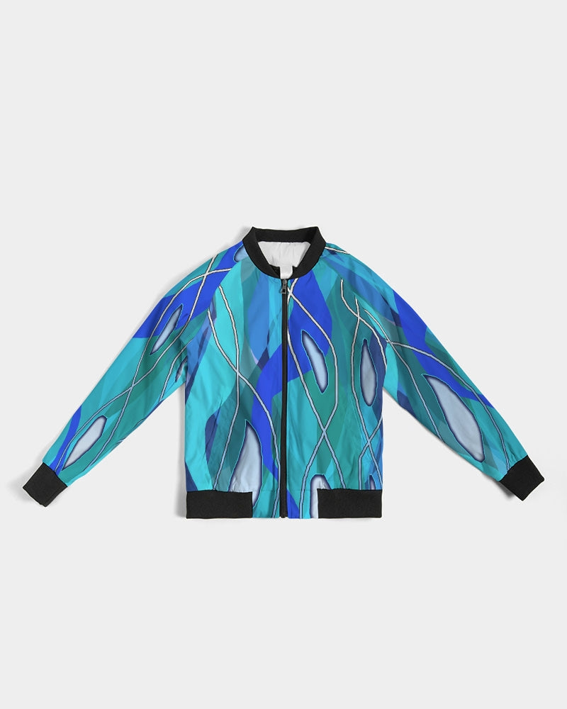 Wavy Blue Women's Bomber Jacket