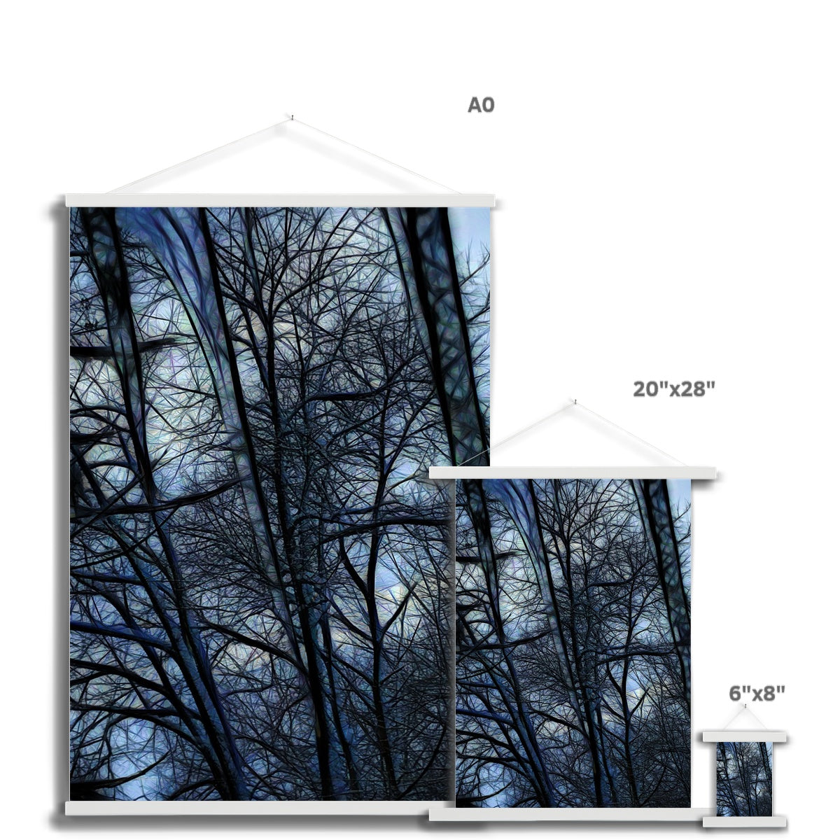 Twilight Icicles Fine Art Print with Hanger