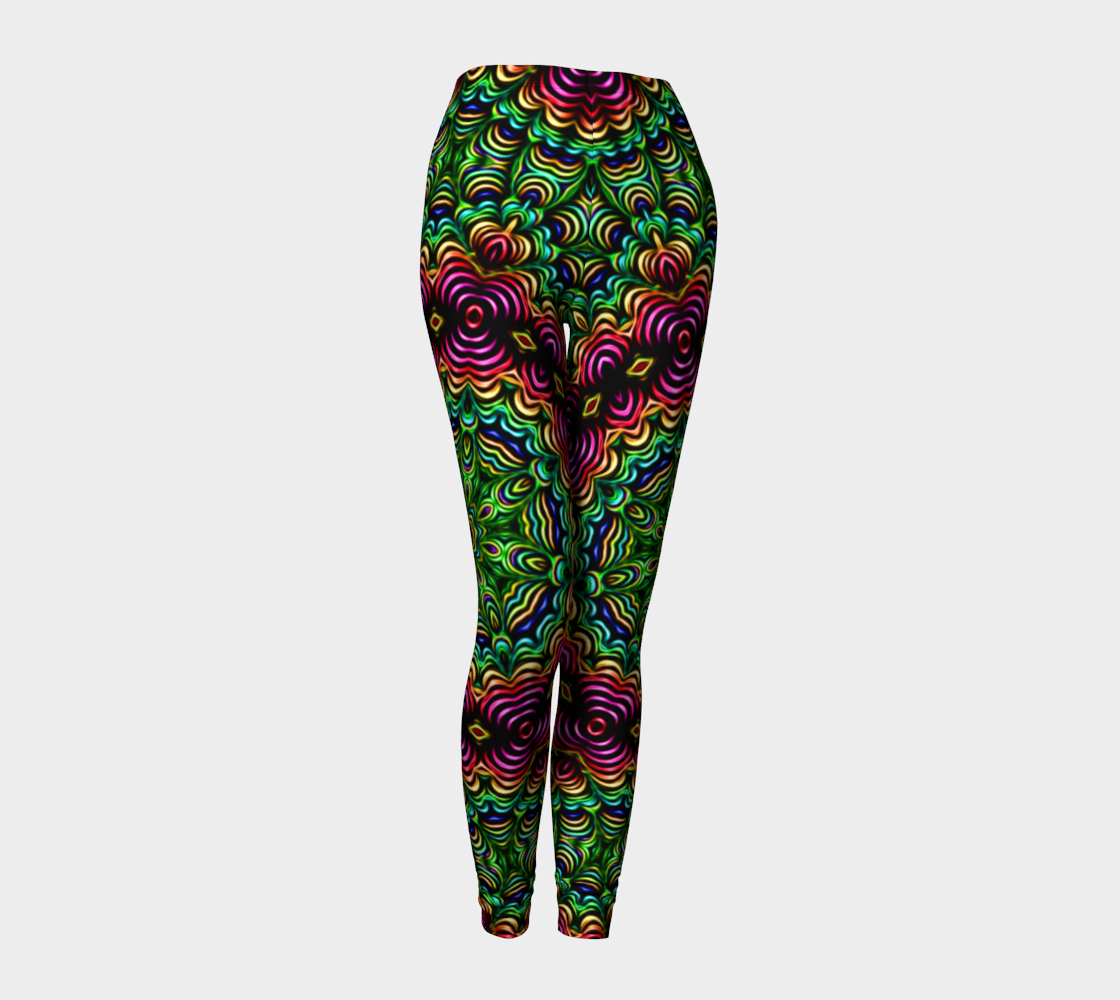 Curly Green Kaleidoscope Leggings