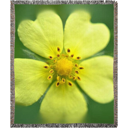 Yellow Wildflower Woven Blankets
