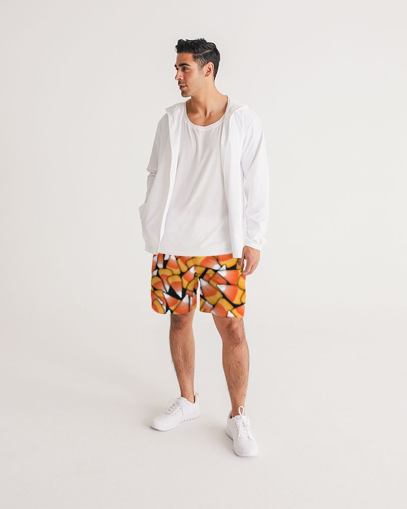 Candy Corn Pattern Men's Jogger Shorts