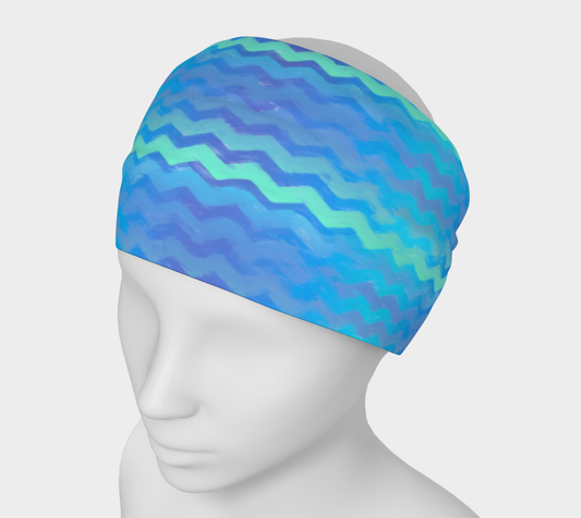 Blue Green Mermaid Stripes Headband