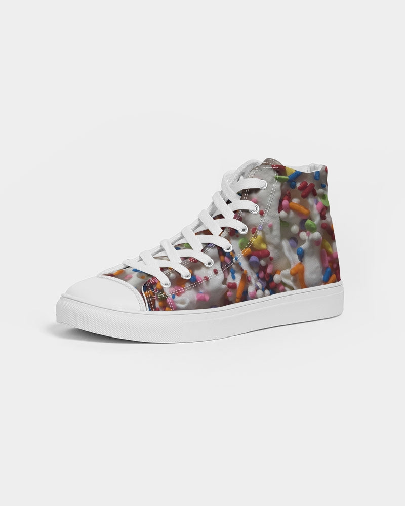 Rainbow Sprinkles On Whipped Cream Women's Hightop Canvas Shoe