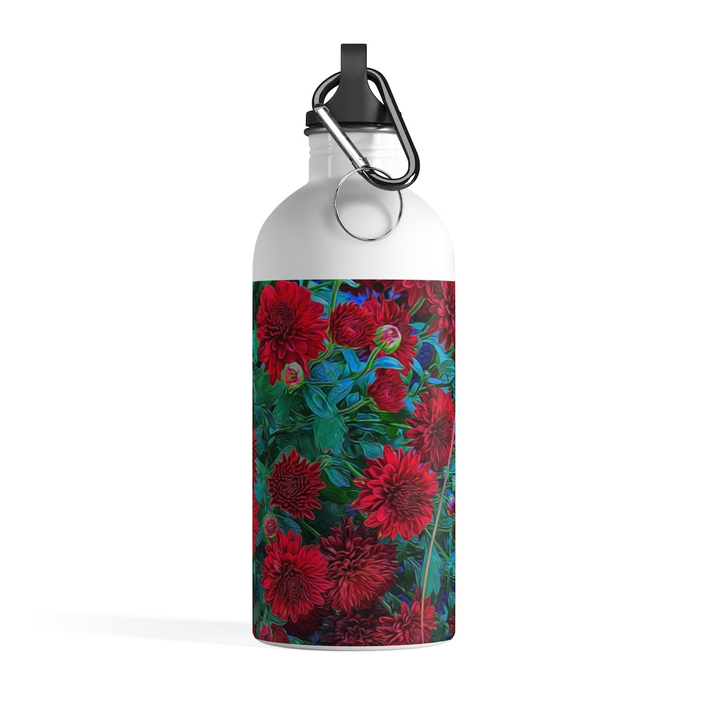 Red Mums Stainless Steel Water Bottle