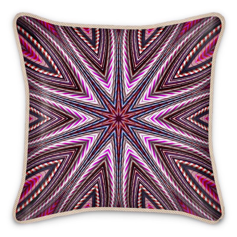 Candy Cane Kaleidoscope Silk Cushion