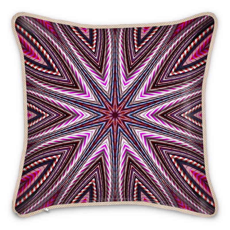 Candy Cane Kaleidoscope Silk Cushion