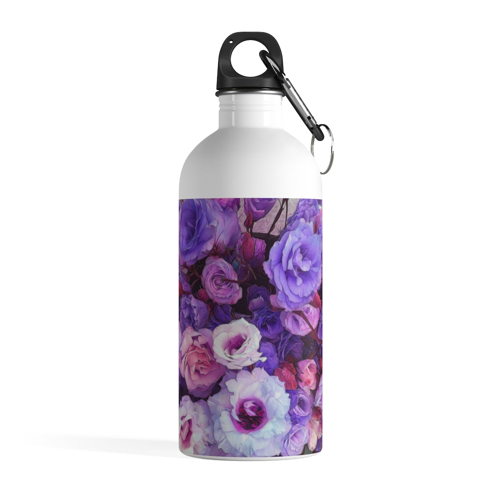 Purple Flower Kaleidoscope Stainless Steel Water Bottle