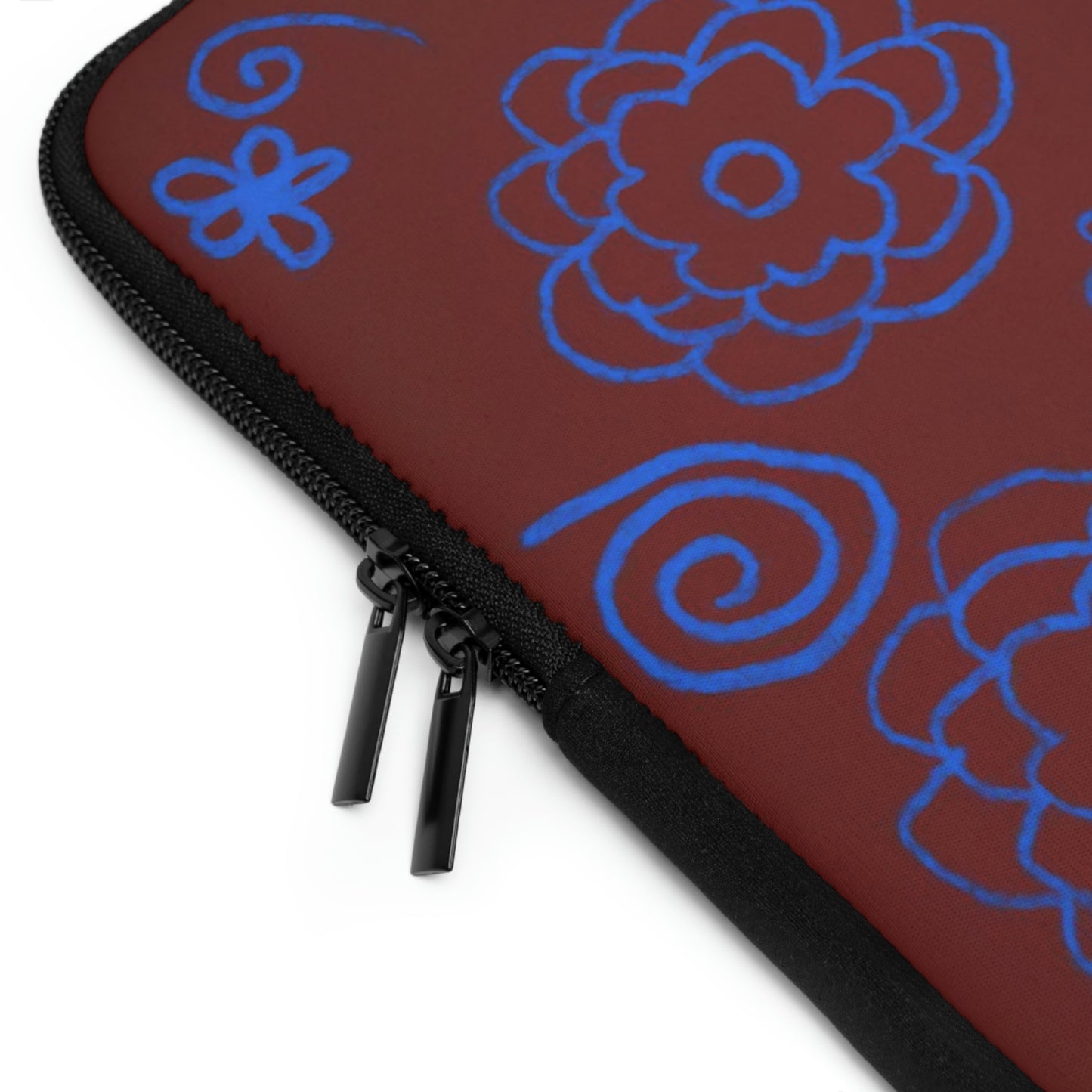 Blue Flower Drawing Laptop Sleeve