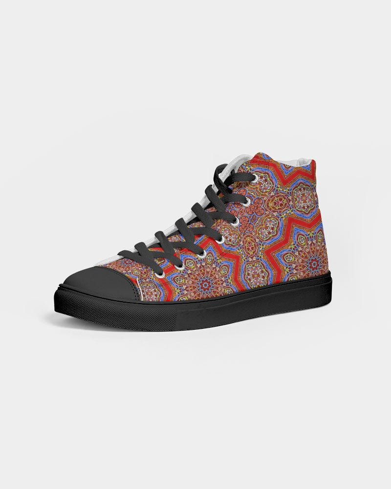 Medieval Kaleidoscope Women's Hightop Canvas Shoe - Black