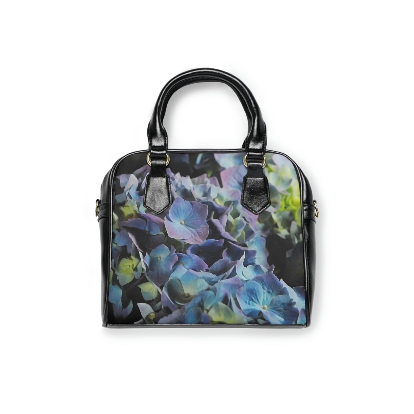 Blue and Purple Hydrangea Shoulder Handbag