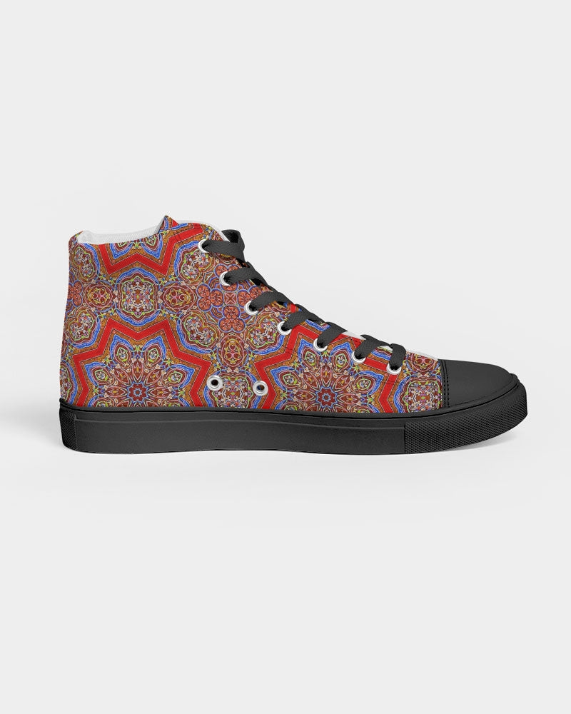 Medieval Kaleidoscope Women's Hightop Canvas Shoe - Black