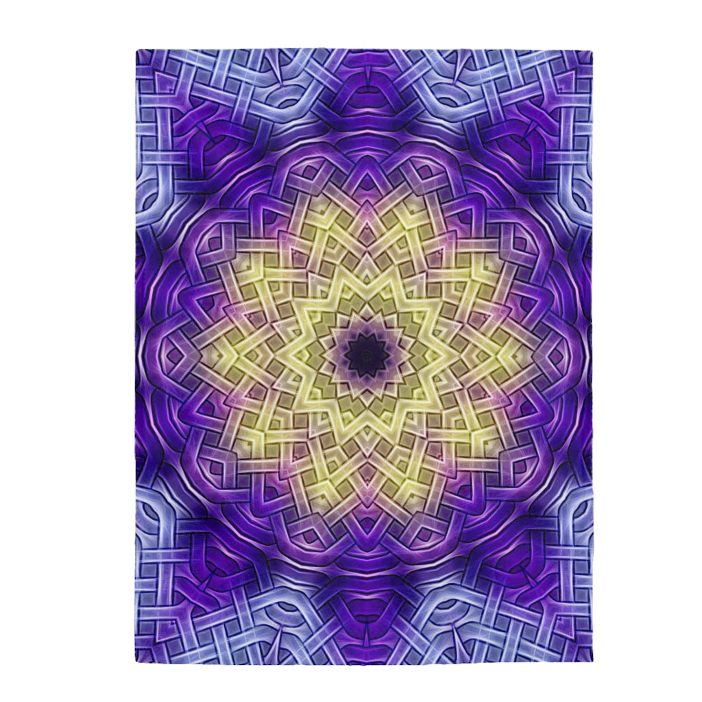Purple Celtic Knot Kaleidoscope Velveteen Plush Blanket
