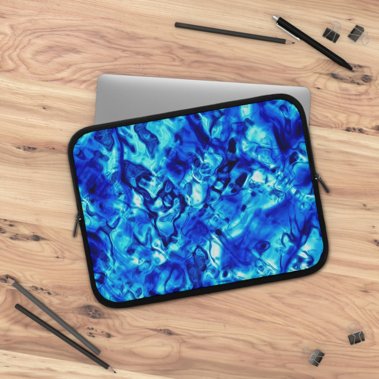 Blue Water Abstract Laptop Sleeve