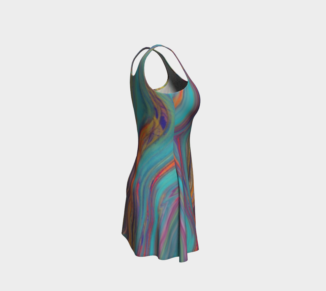 Colorful Sketch Flare Dress