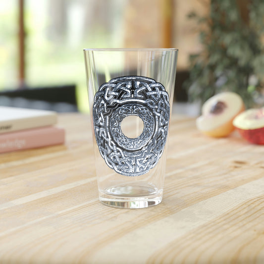 Silver Celtic Knot Circle Pint Glass, 16oz
