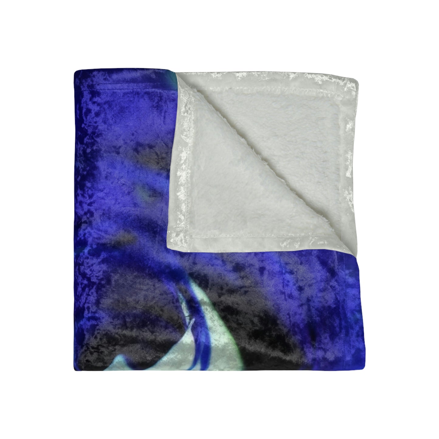 Blue Rose Crushed Velvet Blanket