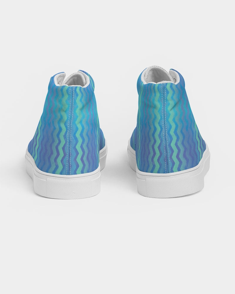 Mermaid Stripes Women's Hightop Canvas Shoe
