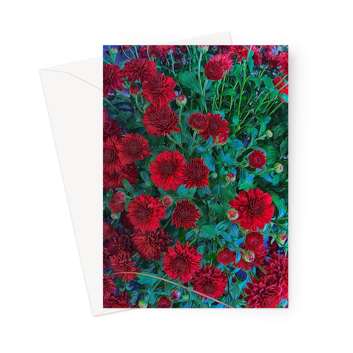 Red Mums Greeting Card
