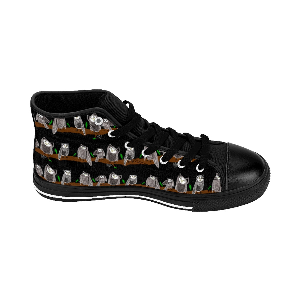 Cute Owl Pattern Women's High-top Sneakers