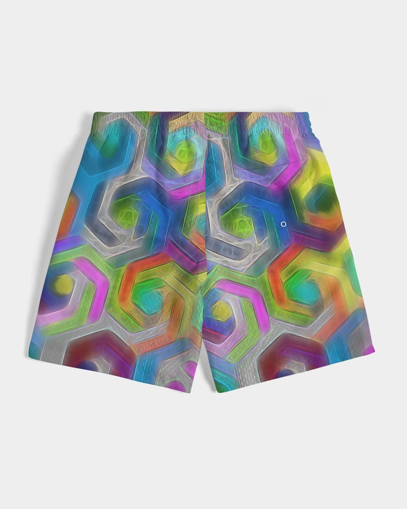 Colorful Hexagons Men's Swim Trunk