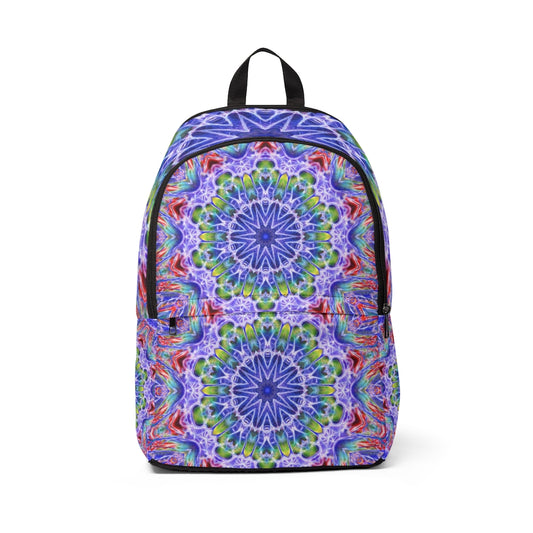 Red Blue Kaleidoscope Unisex Fabric Backpack