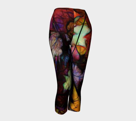 Fall Leaves Abstract Capris