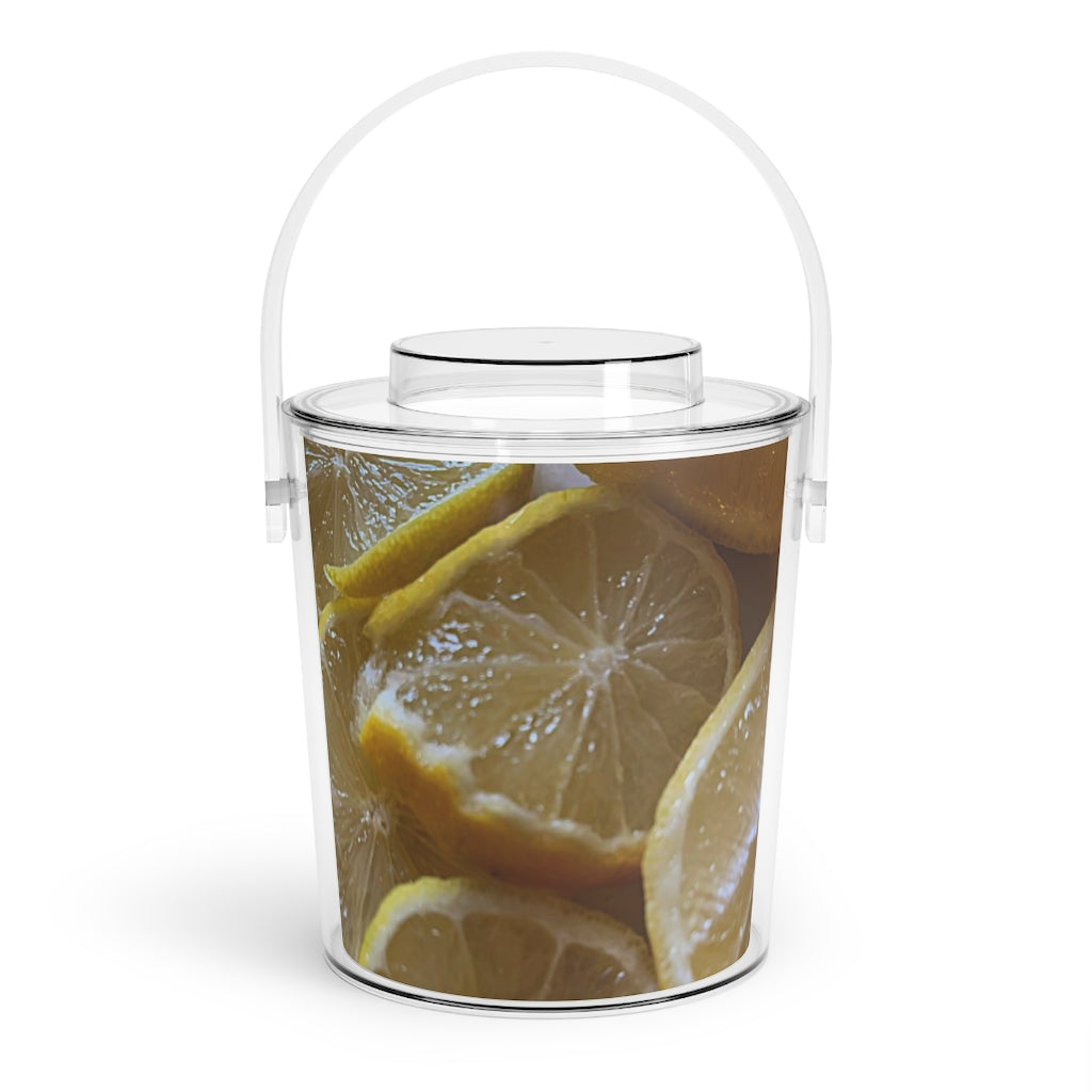 Lemons Ice Bucket with Tongs