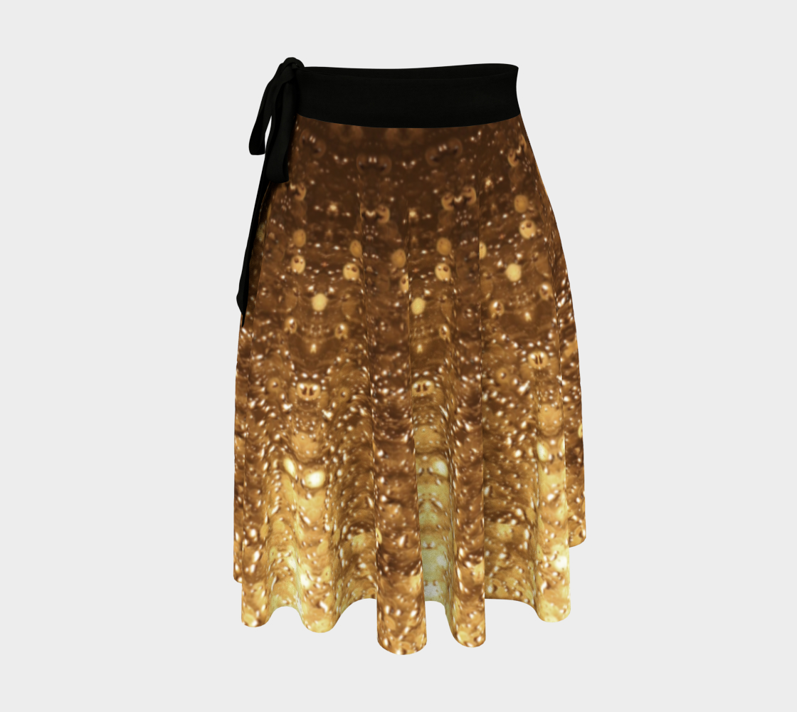 Gold Abstract Lighting Wrap Skirt