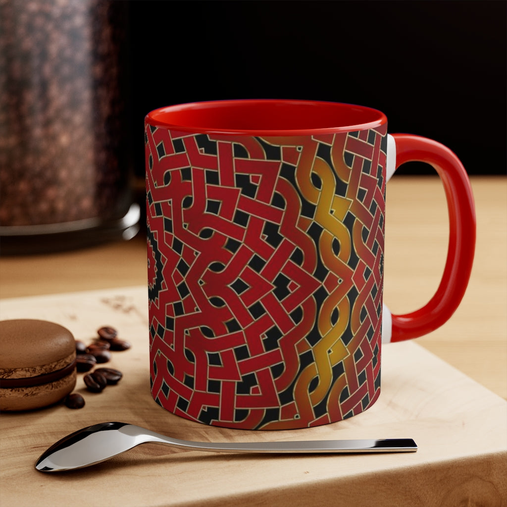 Orange Celtic Spiral Accent Mug