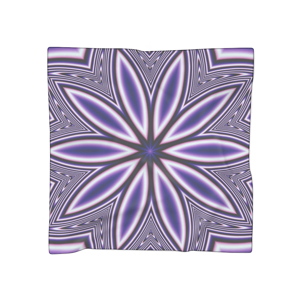 Blue Fractal Flower Poly Scarf