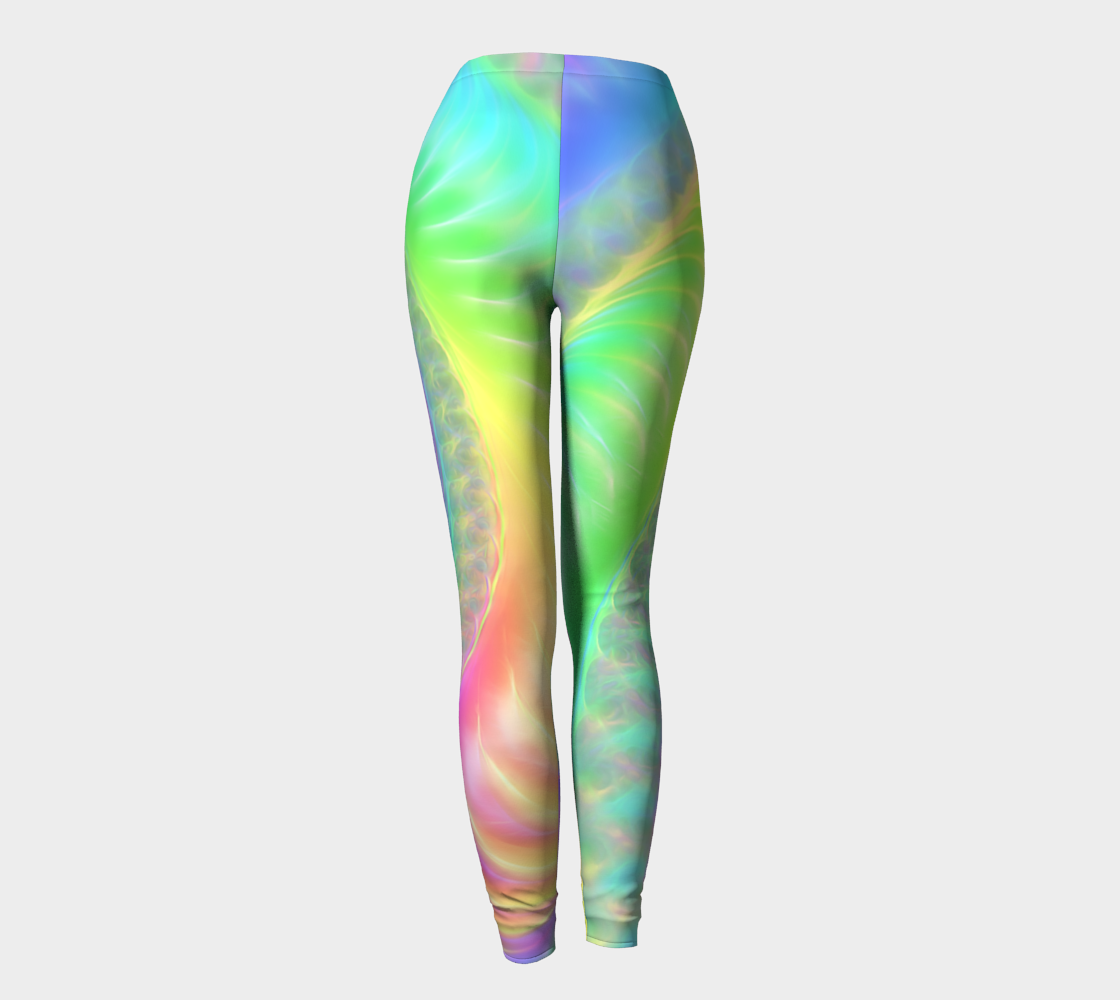 Pastel rainbow Shell Fractal Leggings