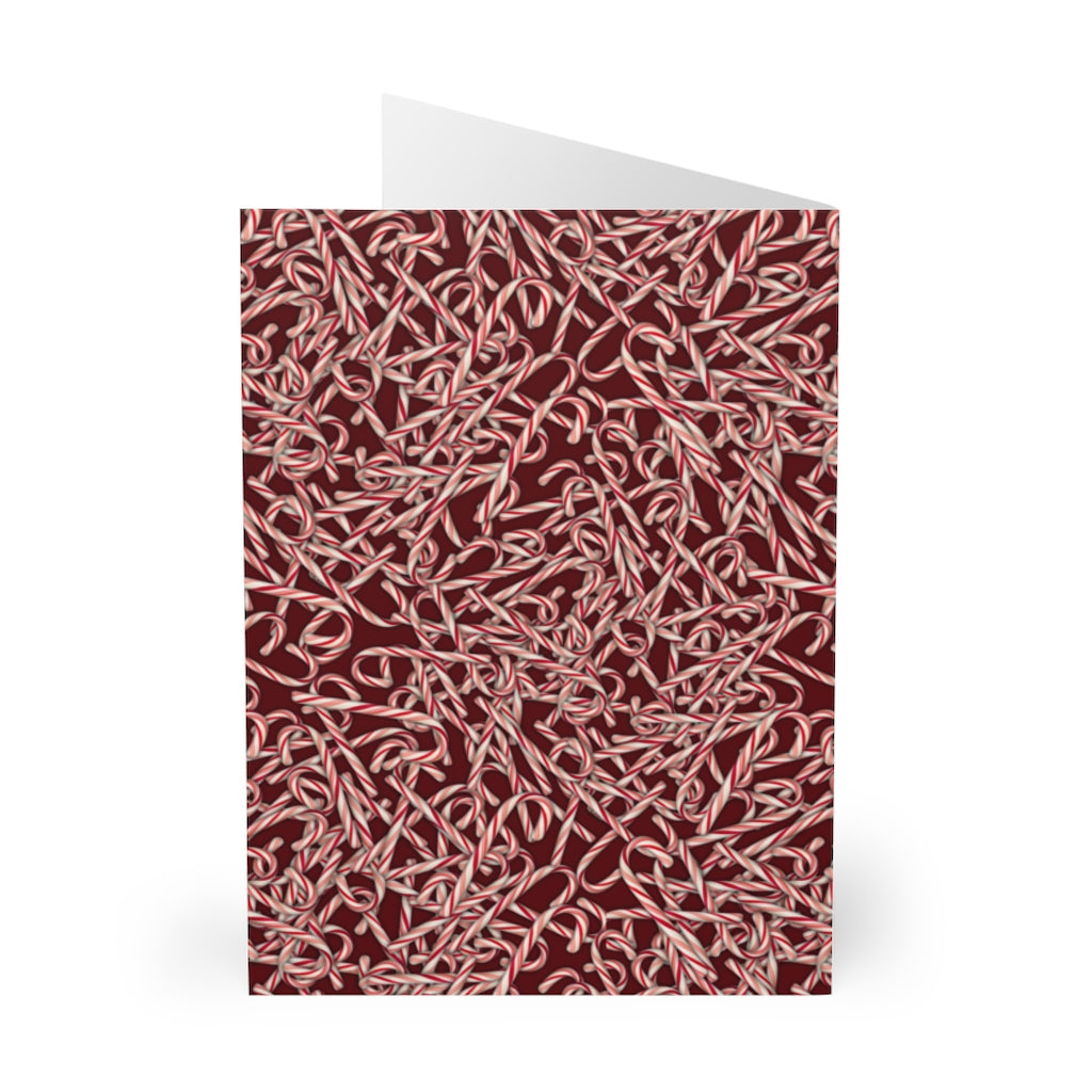 Candy Cane Pattern Greeting Cards (5 Pack)