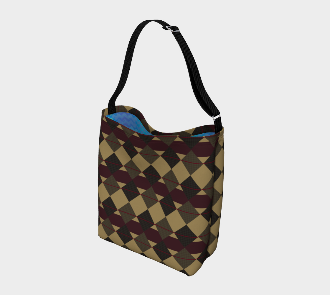 Checkered Brown Plaid Day Tote