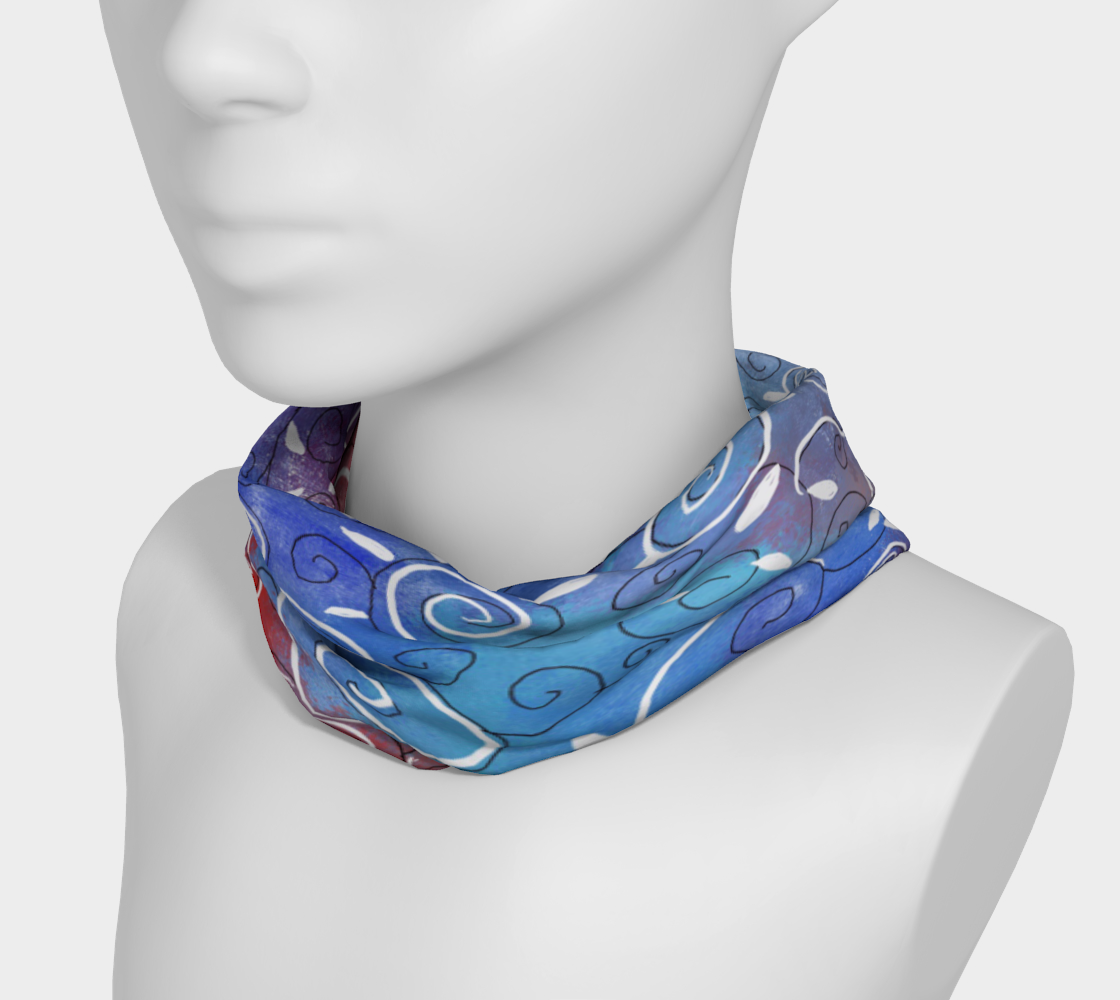 Blue and White Swirls Headband
