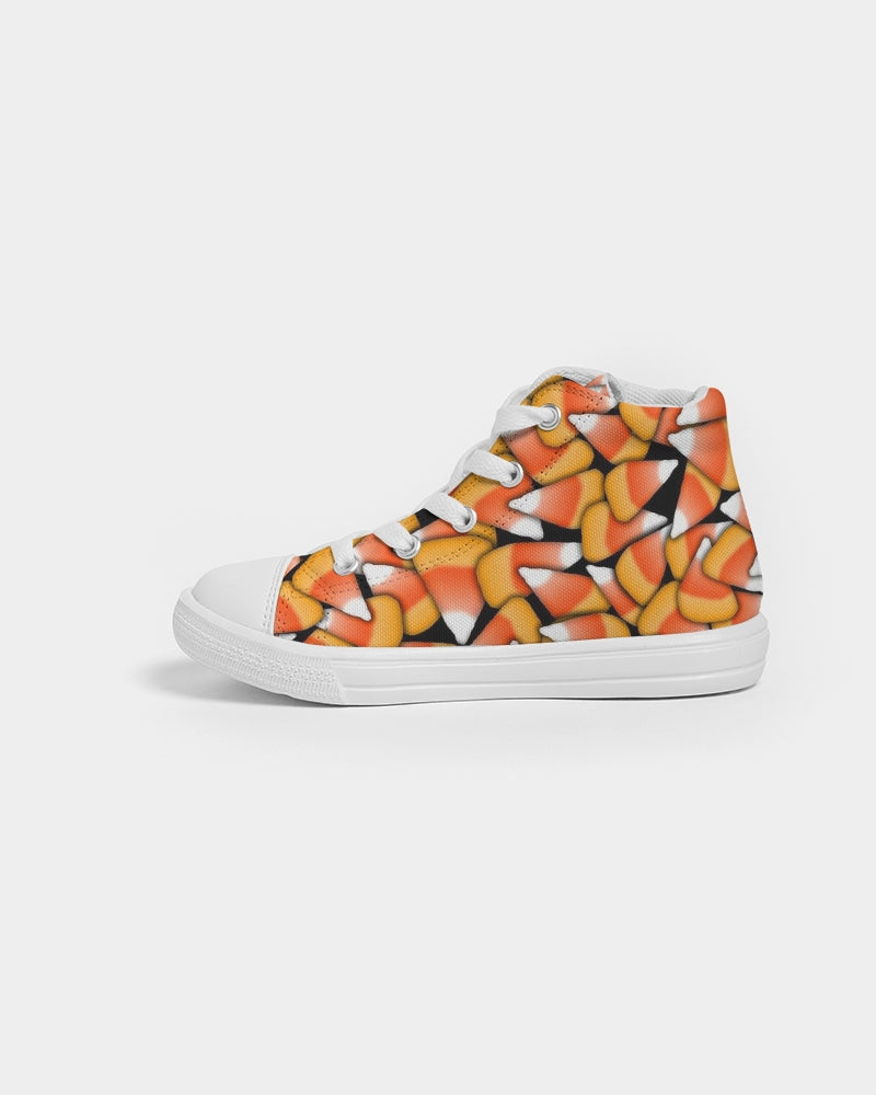 Candy Corn Pattern Kids Hightop Canvas Shoe