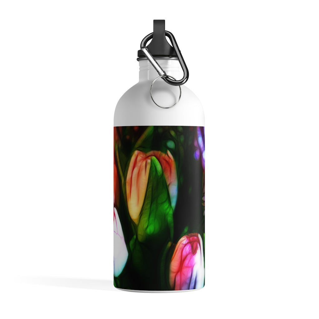 Pink Tulips Stainless Steel Water Bottle