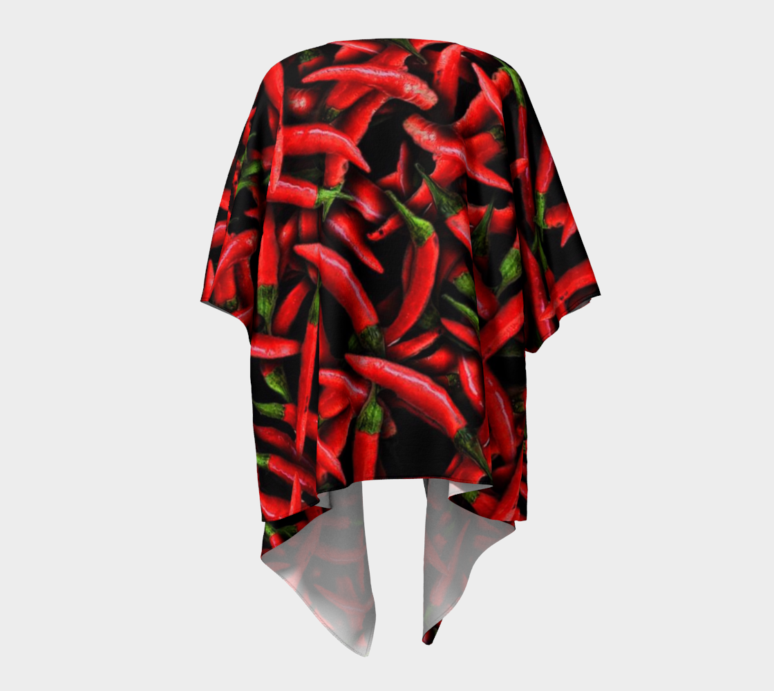 Red Chili Peppers Draped Kimono