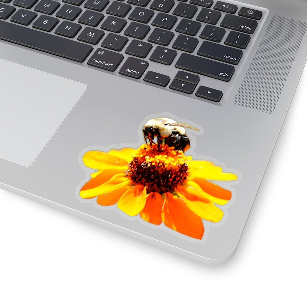 Bee on a Flower Kiss-Cut Stickers