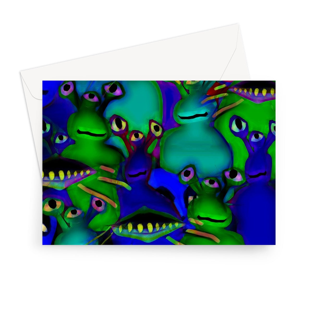 Aliens Collage Greeting Card