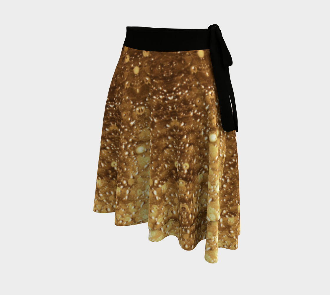 Gold Abstract Lighting Wrap Skirt