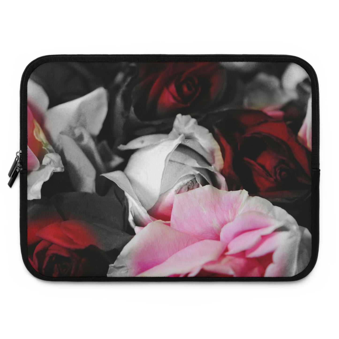 Black and White Roses Fade Laptop Sleeve